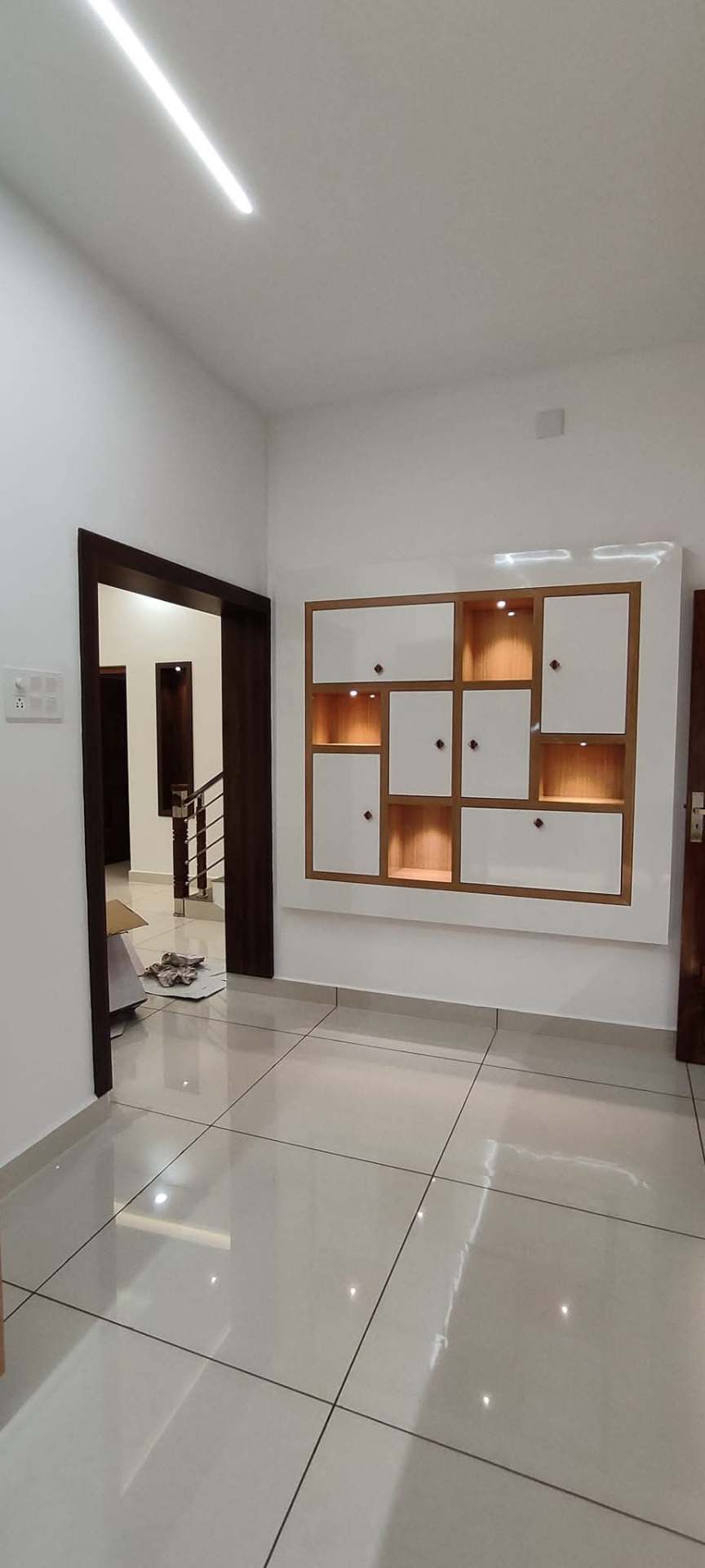 White Grid Display Cabinet