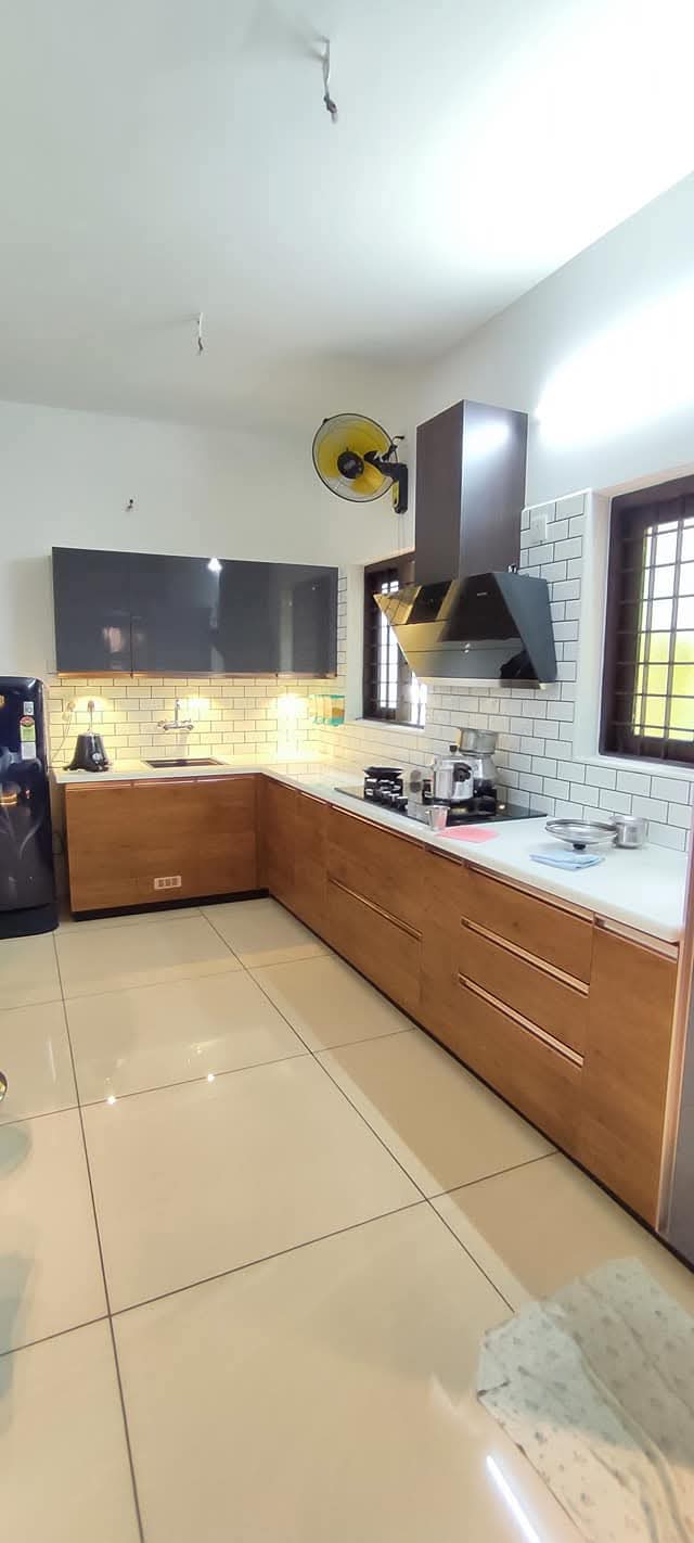 Walnut L-Shape Kitchen